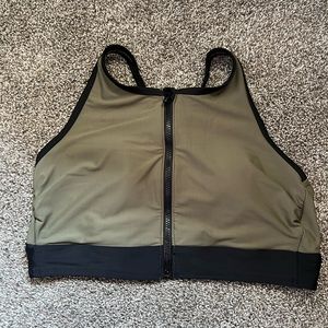 Zipper Front Sports Bra